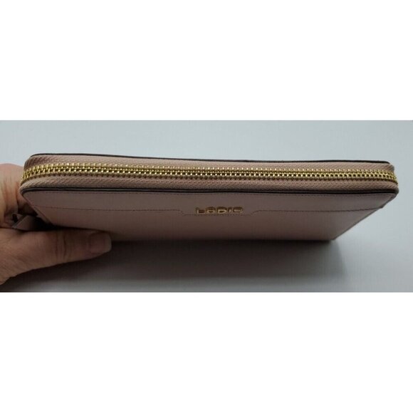 LODIS Mauve Dusty Rose  Zip Around Leather Wallet Organizer Card & ID Slots - Picture 5 of 11